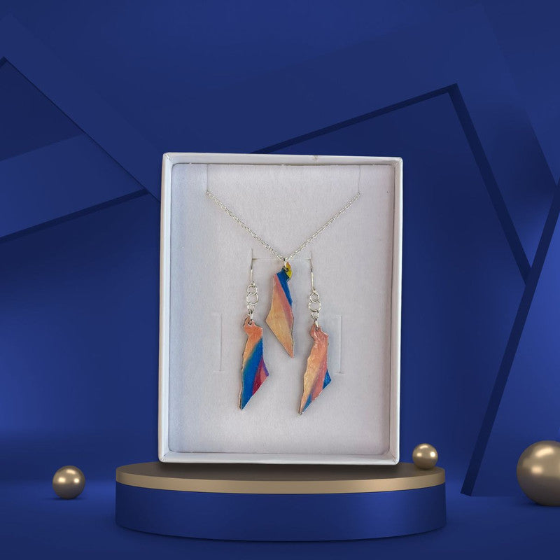 Map of Israel Jewelry Set - Handmade #3