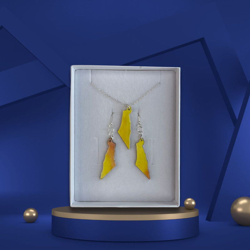 Map of Israel Jewelry Set - Handmade #3