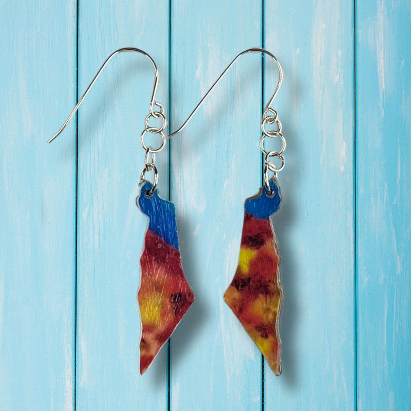 Map of Israel Earrings - Handmade #7
