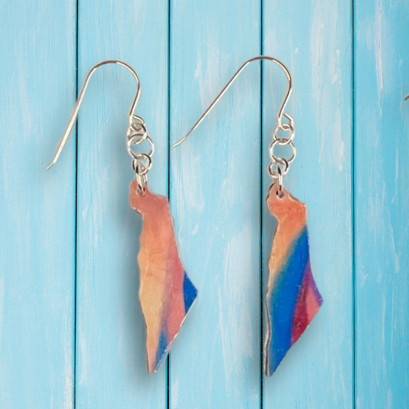 Map of Israel Earrings - Handmade #3