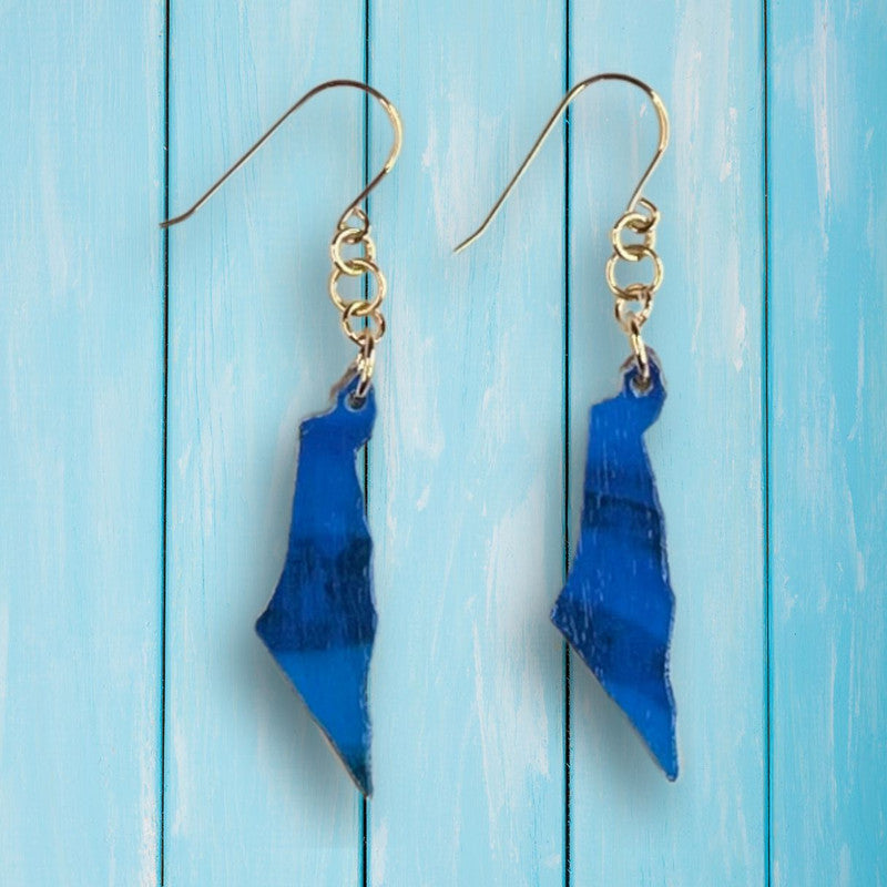 Map of Israel Earrings - Handmade #7